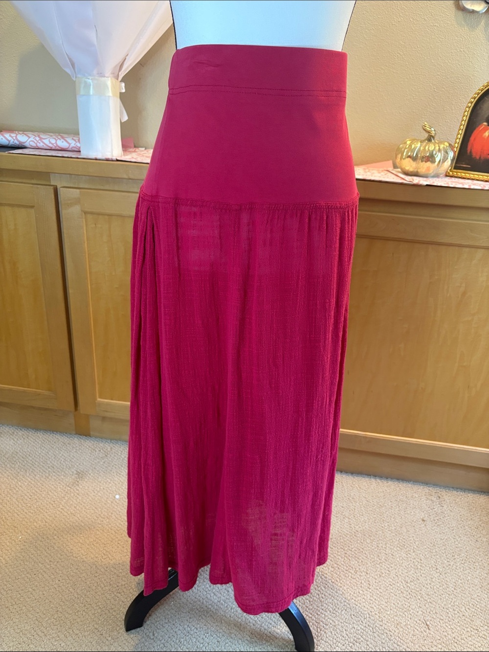 XCVI Wearables Magenta Maxi Skirt with Wide Comfort Waistband